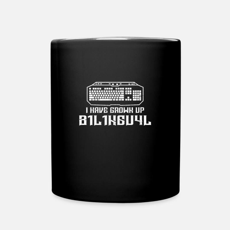 i have grown up bilingual 1337 - Gamer Sprüche - Tasse einfarbig - Schwarz