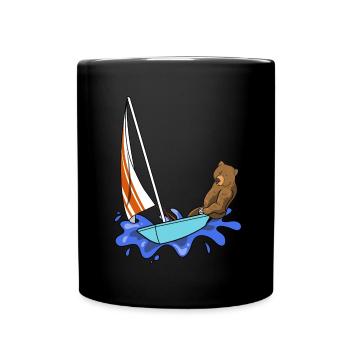 Seglen Segelboot Segler - Tasse einfarbig - Schwarz - Vorne