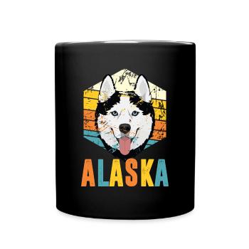Sled dogs and sledding - Full Colour Mug - black - Front
