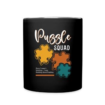 Jigsaw Hobby Puzzler Puzzle Squad - Full Colour Mug - black - Front