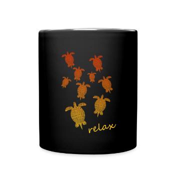 Schildkröten Turtles - Tasse einfarbig - Schwarz - Vorne