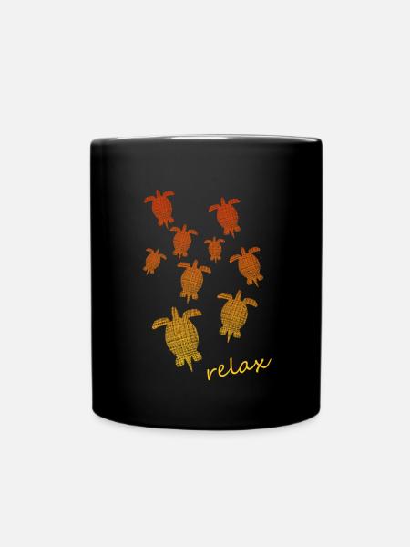 Schildkröten Turtles - Tasse einfarbig - Schwarz