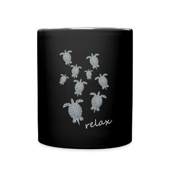 Schildkröte Turtle - Tasse einfarbig - Schwarz - Vorne