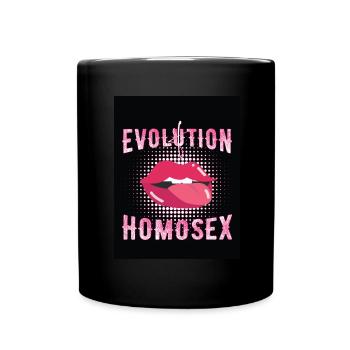 Rainbow LGBT Gay Lesbian T-Shirt - Full Colour Mug - black - Front