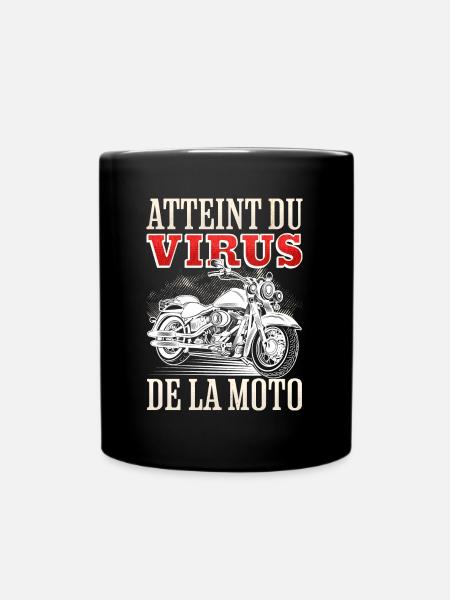 Atteint Du Virus De La Moto Humour Motard - Mug uni - noir