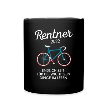 Rentner 2022 - Radfahrer Radsport Fahrrad - Tasse einfarbig - Schwarz - Vorne