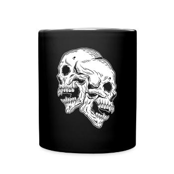 Skull Skull Horror Skeleton Halloween Metal - Full Colour Mug - black - Front