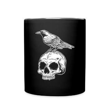 Skull Skull Horror Skeleton Halloween Metal - Full Colour Mug - black - Front