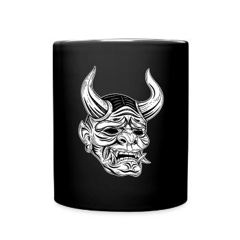 Skull Skull Horror Skeleton Halloween Geisha - Full Colour Mug - black - Front
