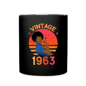 Birthday 1963 Vintage Woman of Character - Full Colour Mug - black - Front