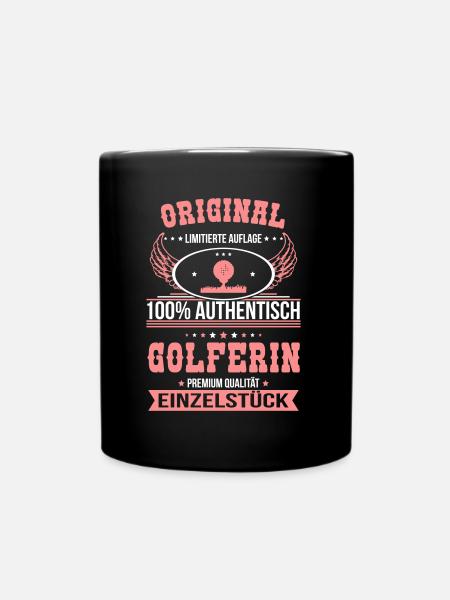 Golferin - Original 100% Authentisch - Tasse einfarbig - Schwarz