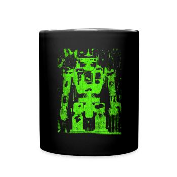 Kampfroboter Roboter Killerrobot used-look - Tasse einfarbig - Schwarz - Vorne