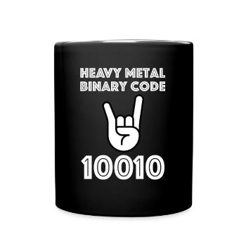 Heavy Metal Binary Code | Music, Guitar - Full Colour Mug - black - Front