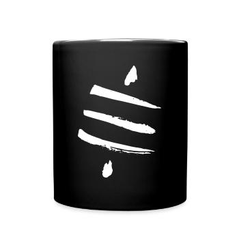 Retro Bitcoin Crypto Satoshis Symbol 21 - Tasse einfarbig - Schwarz - Vorne