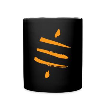 Retro Bitcoin Crypto Satoshis Symbol 21 - Tasse einfarbig - Schwarz - Vorne
