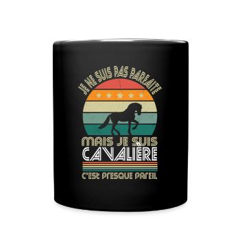 Pas parfaite mais cavalière c'est presque pareil - Mug uni - noir - Devant