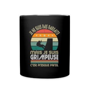 Je ne suis pas parfaite mais je suis grimpeuse - Mug uni - noir - Devant