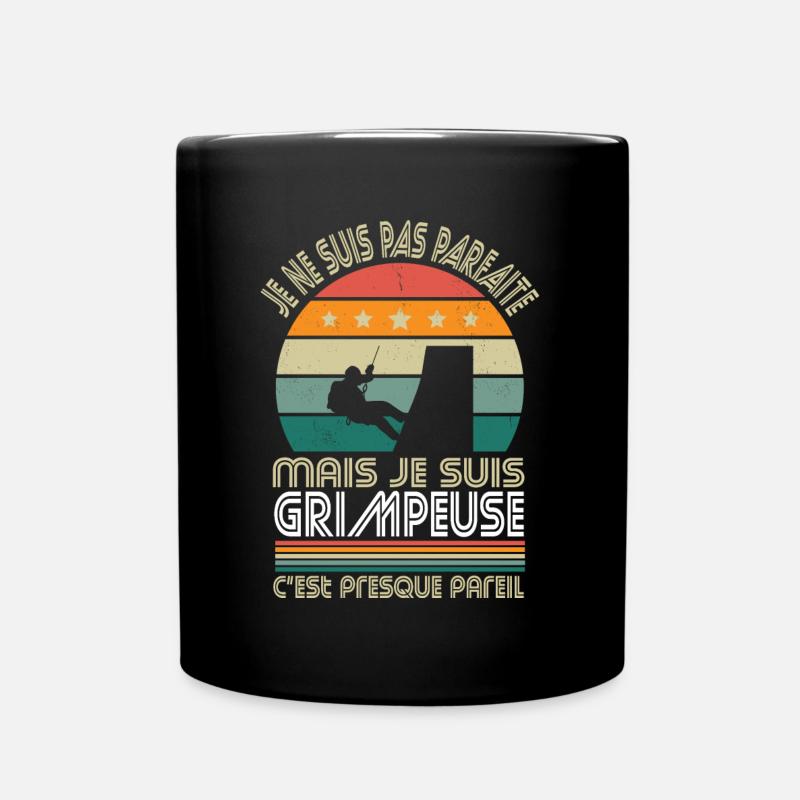 Je ne suis pas parfaite mais je suis grimpeuse - Mug uni - noir