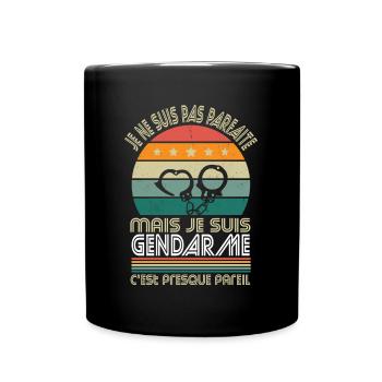 Je ne suis pas parfaite mais je suis gendarme - Mug uni - noir - Devant