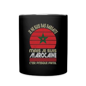 Je ne suis pas parfaite mais je suis Marocaine - Mug uni - noir - Devant