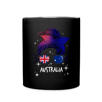 Australien - Tasse einfarbig - Schwarz - Vorne