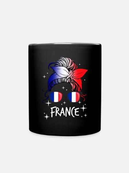 Frankreich - Tasse einfarbig - Schwarz