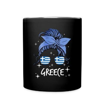 Griechenland - Tasse einfarbig - Schwarz - Vorne