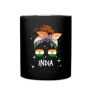 Indien - Tasse einfarbig - Schwarz - Vorne