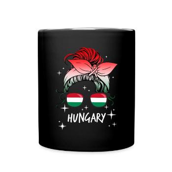 Ungarn - Tasse einfarbig - Schwarz - Vorne