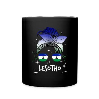 Lesotho - Tasse einfarbig - Schwarz - Vorne