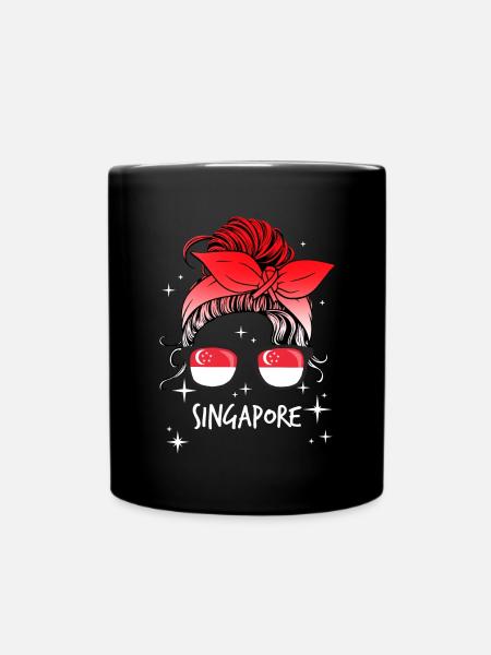 Singapur - Tasse einfarbig - Schwarz
