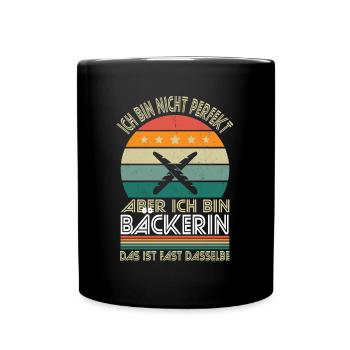 I'm not perfect, but I'm a baker - Full Colour Mug - black - Front