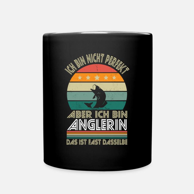 I'm not perfect, but I'm an angler - Full Colour Mug - black