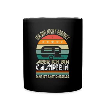 I'm not perfect, but I'm a camper - Full Colour Mug - black - Front