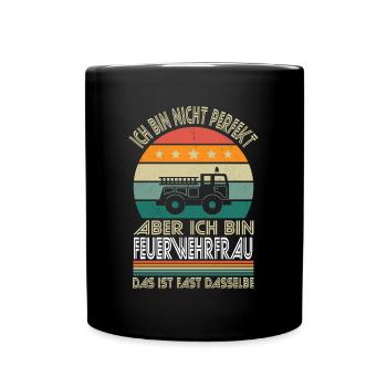 Je ne suis pas parfait, mais je suis pompier - Mug uni - noir - Devant