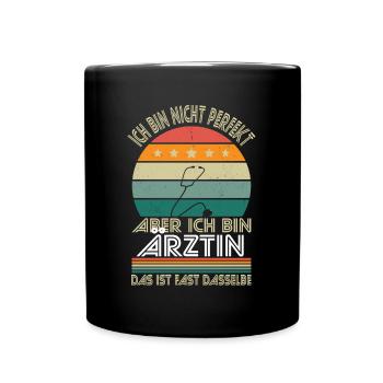 I'm not perfect, but I'm a doctor - Full Colour Mug - black - Front