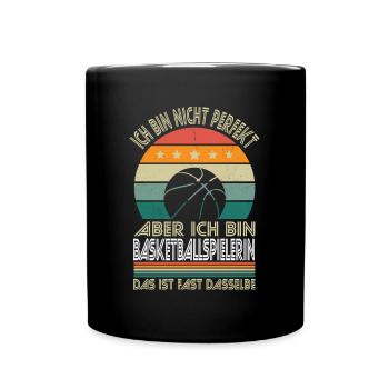 Nicht perfekt aber ich bin Baskteballspielerin - Tasse einfarbig - Schwarz - Vorne