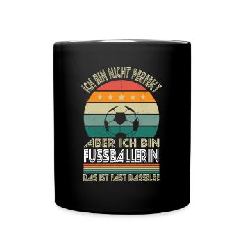I'm not perfect, but I'm a footballer - Full Colour Mug - black - Front