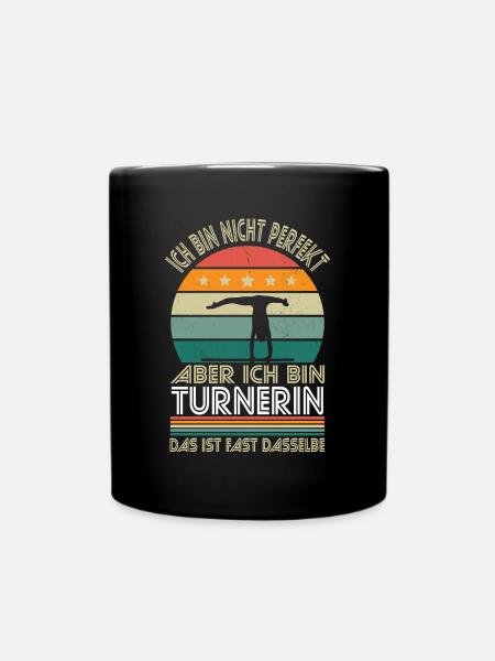 Ich bin nicht perfekt aber ich bin Turnerin - Tasse einfarbig - Schwarz