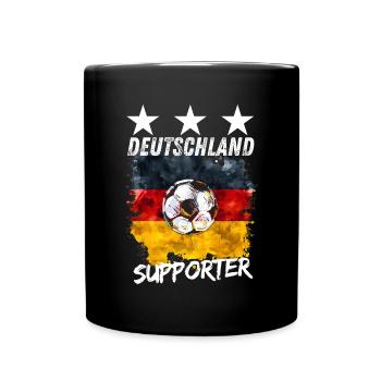 Deutschland Supporter – Fußballbegeisterung Europa - Tasse einfarbig - Schwarz - Vorne