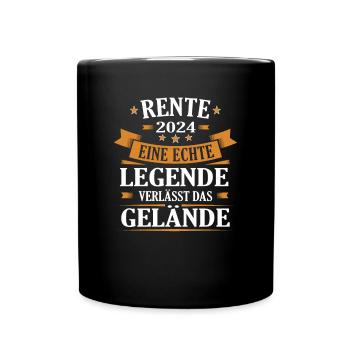 Rente 2024 - Legende verlässt das Gelände - Tasse einfarbig - Schwarz - Vorne