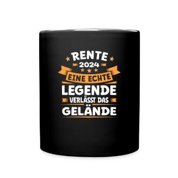 Rente 2024 - Rentner Abschied Legende Ruhestand - Tasse einfarbig - Schwarz - Vorne