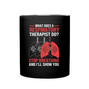 Atmung Atmen Sauerstoff - Tasse einfarbig - Schwarz - Vorne