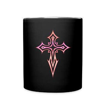 Goth Cross Y2K Emo Cross Gothic Aesthetic - Full Colour Mug - black - Front