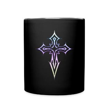 Goth Cross Y2K Emo Cross Gothic Aesthetic - Full Colour Mug - black - Front
