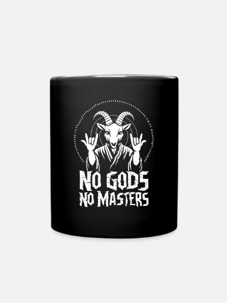 Pas de dieux ! Pas de Masters ! Athée, Sataniste, Religion - Mug uni - noir