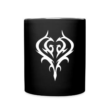 Tribal Heart Tattoo for Emo and Goth - Full Colour Mug - black - Front
