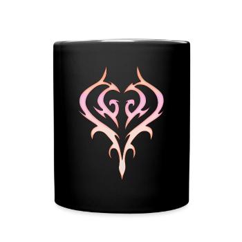 Tribal Heart Tattoo for Emo and Goth - Full Colour Mug - black - Front