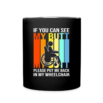 Rollstuhl - Tasse einfarbig - Schwarz - Vorne