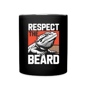 Respect the Beard! Bearded Dragon Reptile Terraristics - Full Colour Mug - black - Front